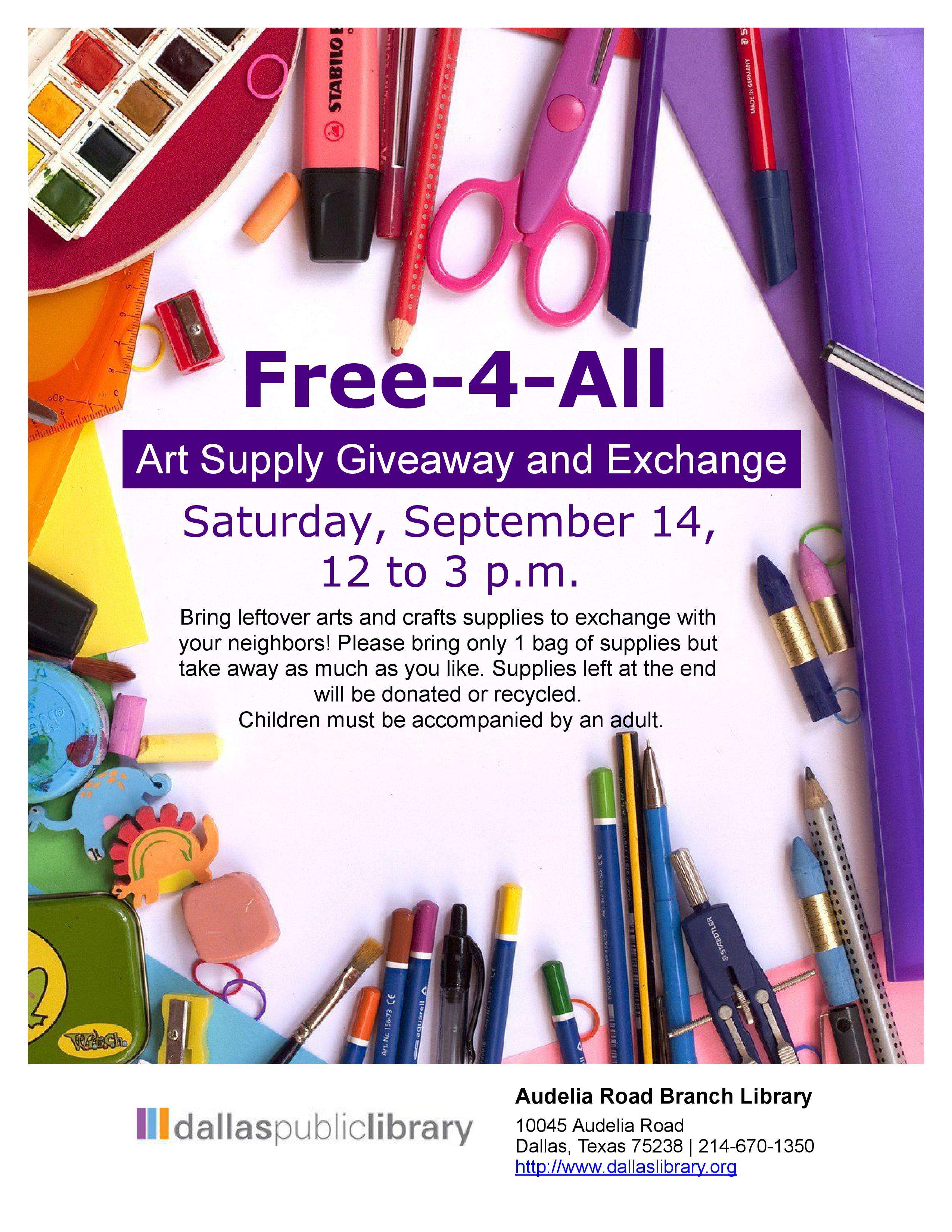 Free art supplies for art events
